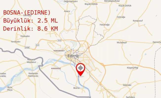 Edirnede 2.5 büyüklüğünde deprem yaşandı