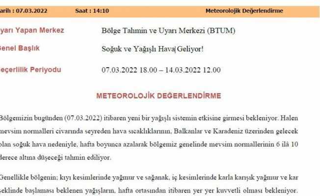 Samsuna soğuk ve yağışlı hava geliyor: Sıcaklık 6 ile 10 derece düşecek
